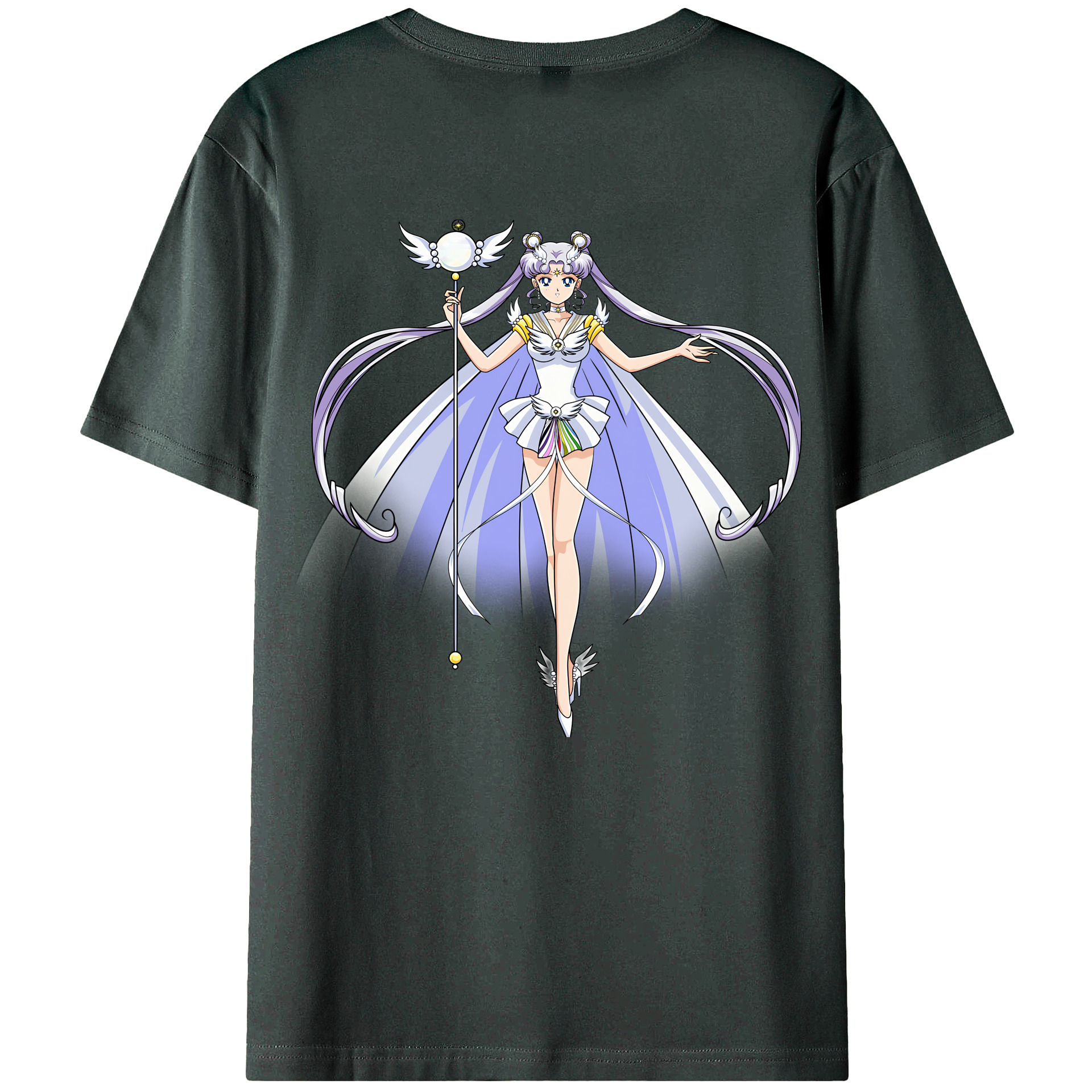 （画像用） 美少女戦士セーラームーン 月野 うさぎ つきの うさぎ Sailor Moon Tsukino Usagi 綿100％ メンズ半袖Tシャツ（バックプリント） 通気性